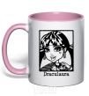 Mug with a colored handle Draculaura lady light-pink фото