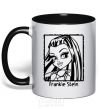 Mug with a colored handle Frankie Stein black фото