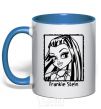 Mug with a colored handle Frankie Stein royal-blue фото