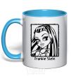 Mug with a colored handle Frankie Stein sky-blue фото