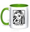 Mug with a colored handle Frankie Stein kelly-green фото