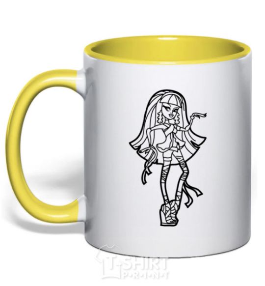 Mug with a colored handle Cleo De Nile yellow фото