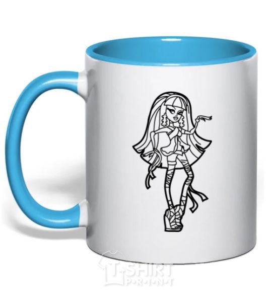 Mug with a colored handle Cleo De Nile sky-blue фото