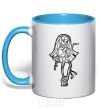 Mug with a colored handle Cleo De Nile sky-blue фото