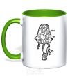 Mug with a colored handle Cleo De Nile kelly-green фото