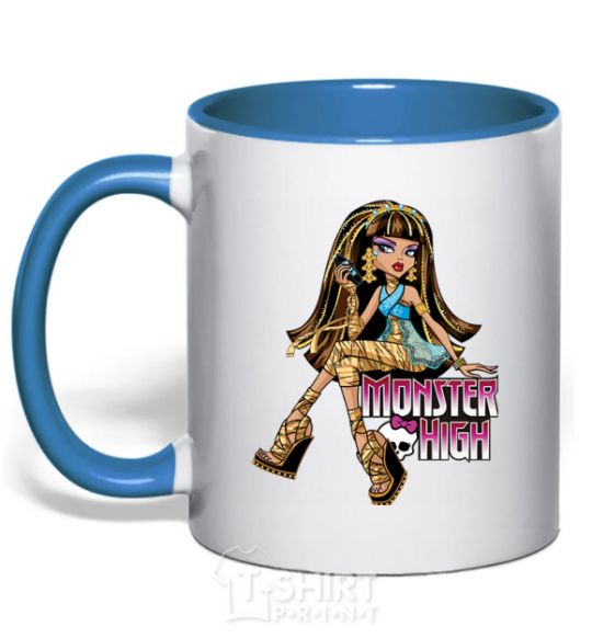 Mug with a colored handle Cleo royal-blue фото