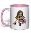 Mug with a colored handle Cleo light-pink фото