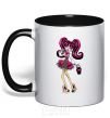 Mug with a colored handle Draculaura Monster black фото