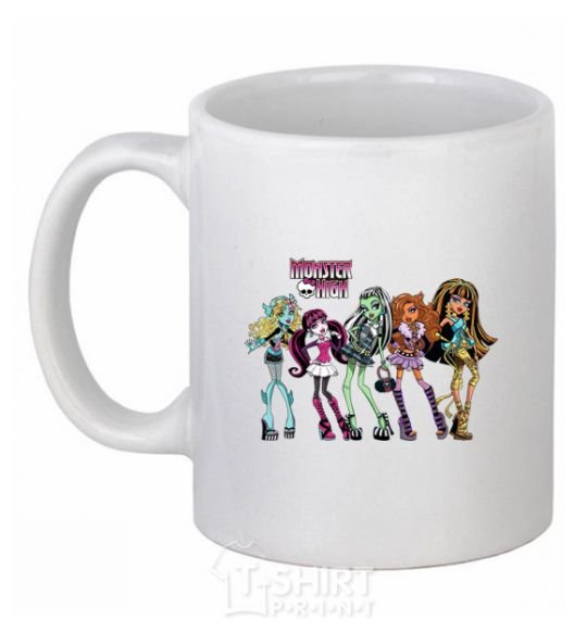 Ceramic mug Monster High girls White фото