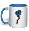 Mug with a colored handle Monster girl royal-blue фото