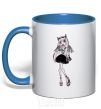 Mug with a colored handle Monster high girl royal-blue фото