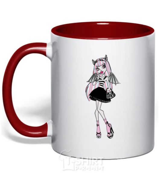 Чашка с цветной ручкой Monster high girl Красный фото