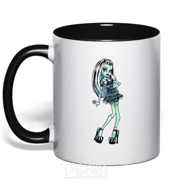 Mug with a colored handle Draculaura black фото