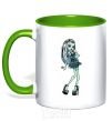 Mug with a colored handle Draculaura kelly-green фото