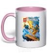 Mug with a colored handle Battle light-pink фото