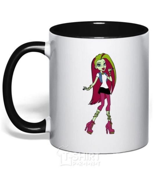 Mug with a colored handle Venus Mcflytrap black фото