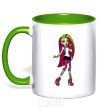 Mug with a colored handle Venus Mcflytrap kelly-green фото