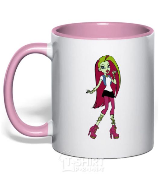 Mug with a colored handle Venus Mcflytrap light-pink фото