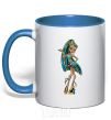 Mug with a colored handle Cleo №2 royal-blue фото