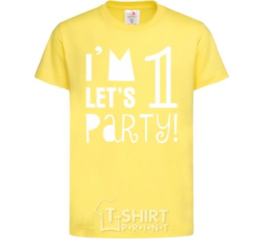 Kids T-shirt I am 1 let is party cornsilk фото