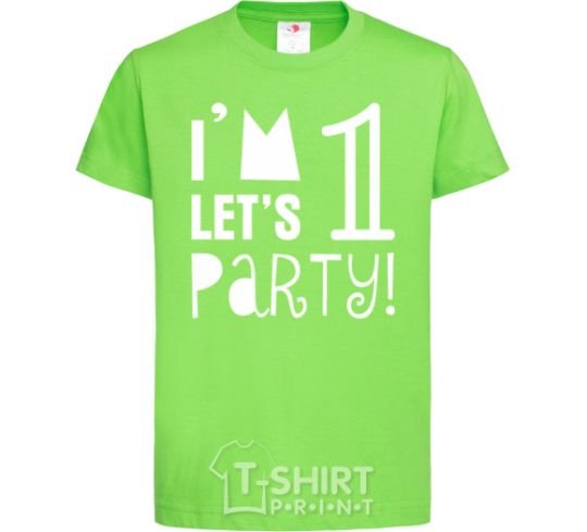Kids T-shirt I am 1 let is party orchid-green фото