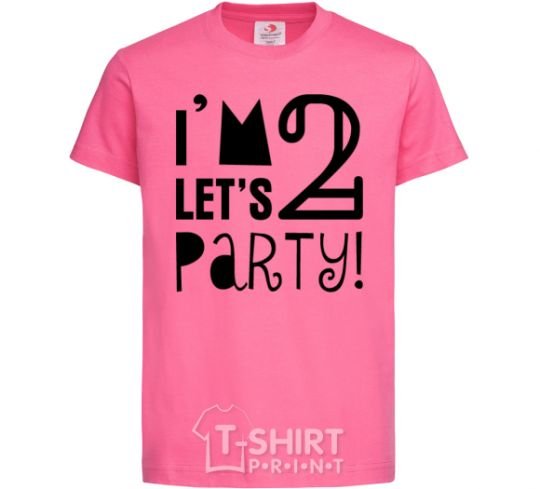 Детская футболка I am 2 let is party Ярко-розовый фото