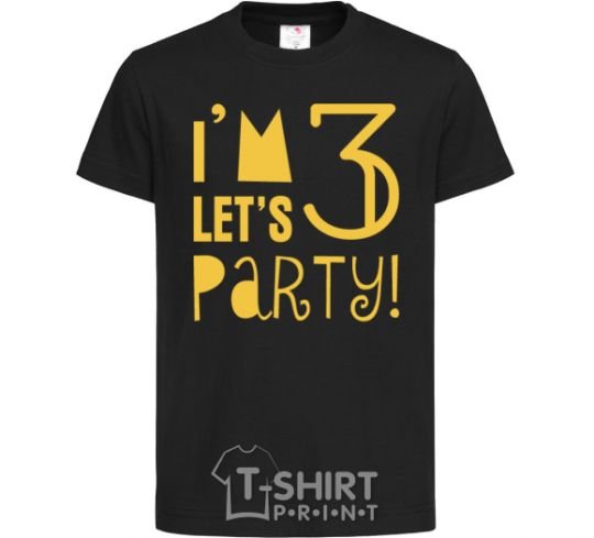 Kids T-shirt I am 3 let is party black фото