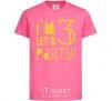 Детская футболка I am 3 let is party Ярко-розовый фото