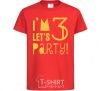 Kids T-shirt I am 3 let is party red фото