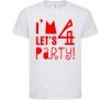 Kids T-shirt I am 4 let is party White фото