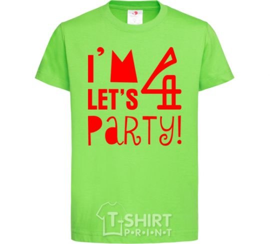 Kids T-shirt I am 4 let is party orchid-green фото