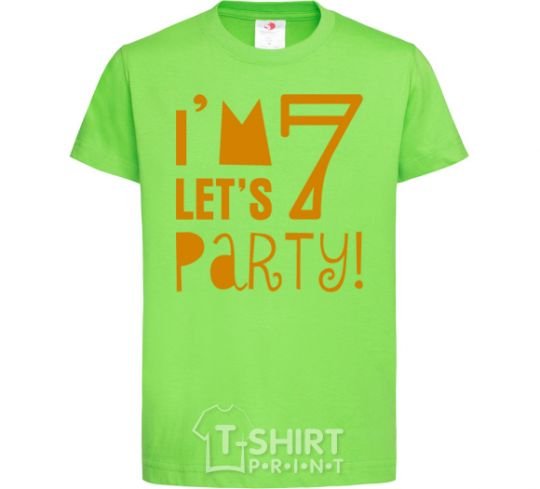Детская футболка I am 7 let is party Лаймовый фото