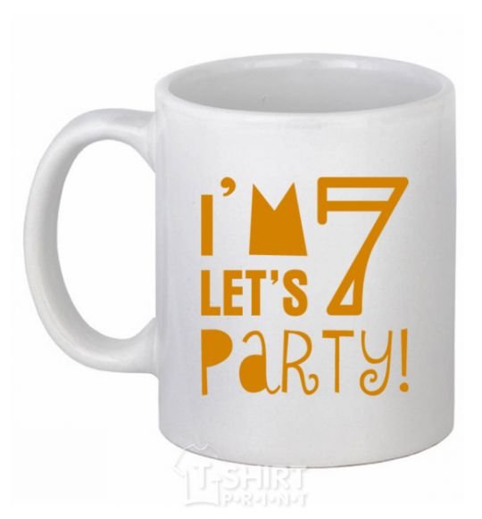 Чашка керамическая I am 7 let is party Белый фото