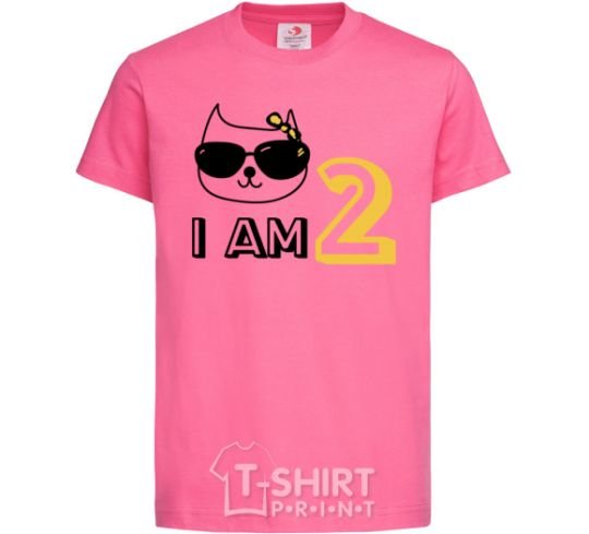 Kids T-shirt I am 2 cat heliconia фото