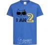 Kids T-shirt I am 2 cat royal-blue фото