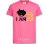 Детская футболка I am 3 cat Ярко-розовый фото