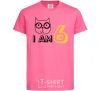 Детская футболка I am 6 cat Ярко-розовый фото