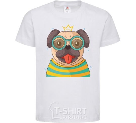 Kids T-shirt Fun pug White фото