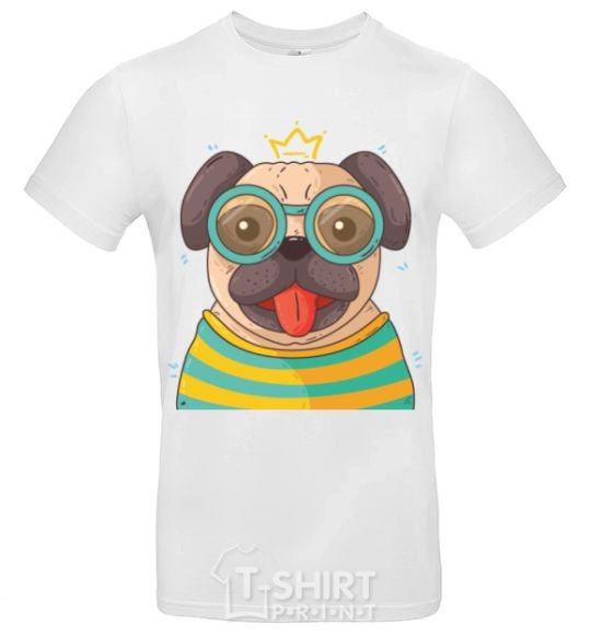 Men's T-Shirt Fun pug White фото