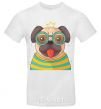 Men's T-Shirt Fun pug White фото