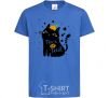 Kids T-shirt Trick or treat cat royal-blue фото