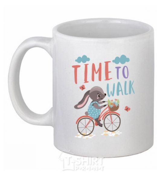 Ceramic mug Time to walk White фото