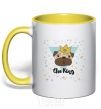 Mug with a colored handle The king yellow фото