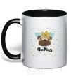 Mug with a colored handle The king black фото