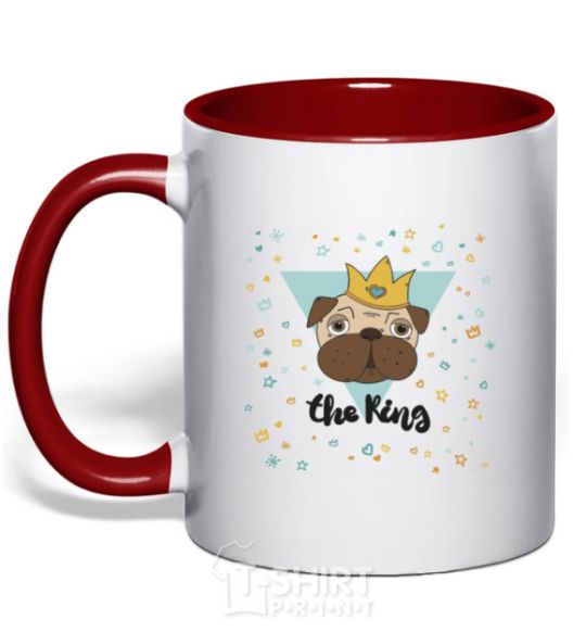 Mug with a colored handle The king red фото