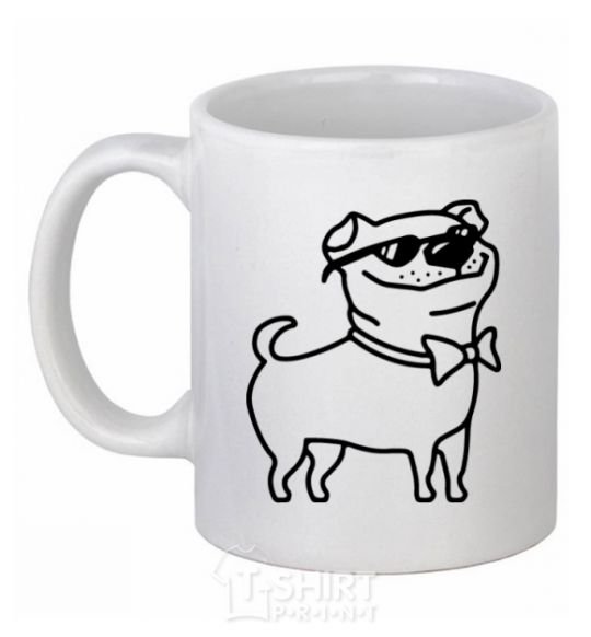 Ceramic mug Cool dog White фото