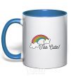 Mug with a colored handle Too Cute royal-blue фото