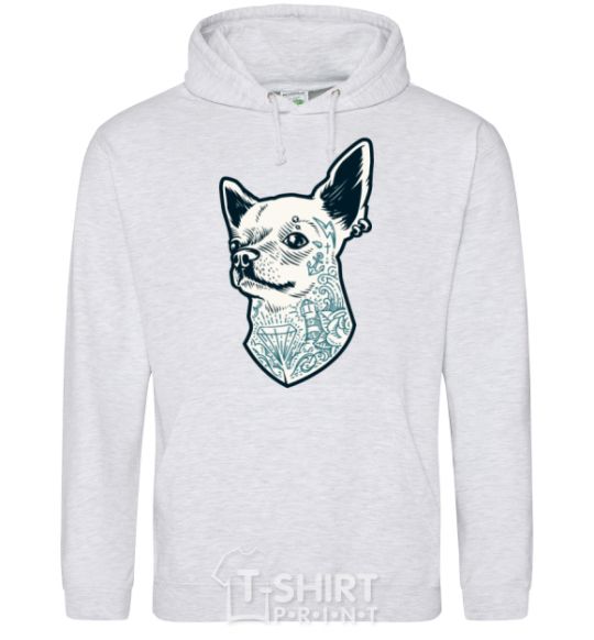 Men`s hoodie The dog sport-grey фото