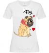 Women's T-shirt Pug White фото