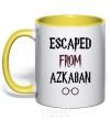 Mug with a colored handle Escaped from Azcaban yellow фото